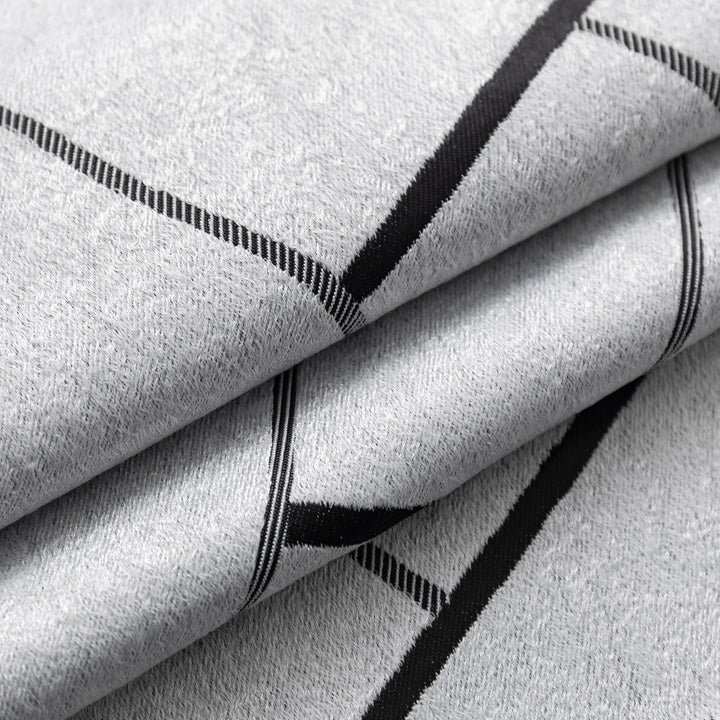 COPPIA TENDE USTICA SEMI OSCURANTI FANTASIA GEOMETRICA 2X70X145CM GRIGIO E NERO