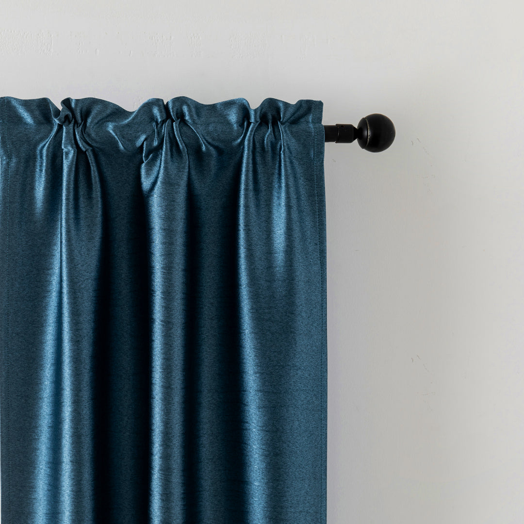 COPPIA TENDE JERSEY OSCURANTI METALLIZZATE 2X70X145CM BLU