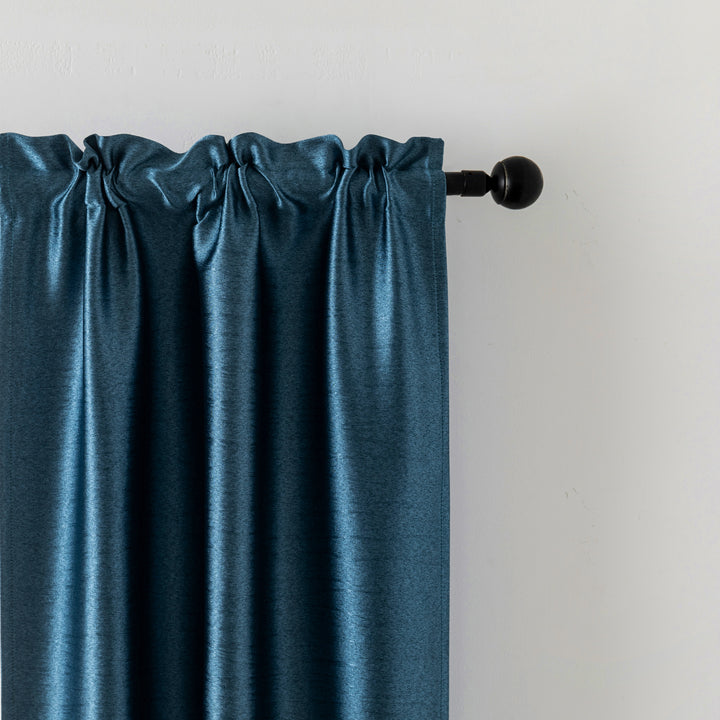 COPPIA TENDE JERSEY OSCURANTI METALLIZZATE 2X70X145CM BLU