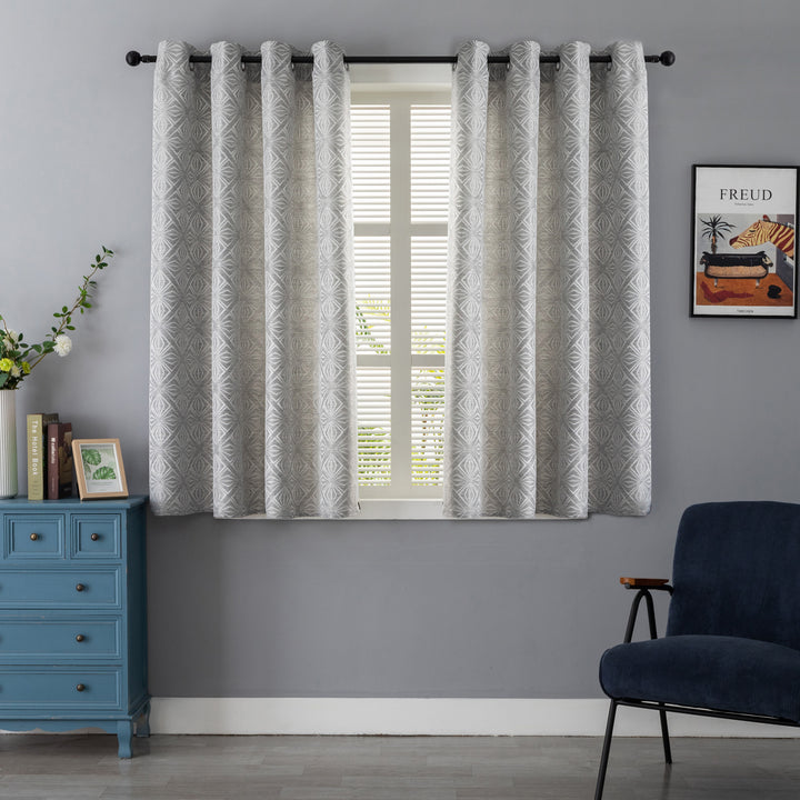 TENDA JACQUARD GRIGIA SEMI OSCURANTE FANTASIA A ROMBI 1 PANNELLO 140X145CM