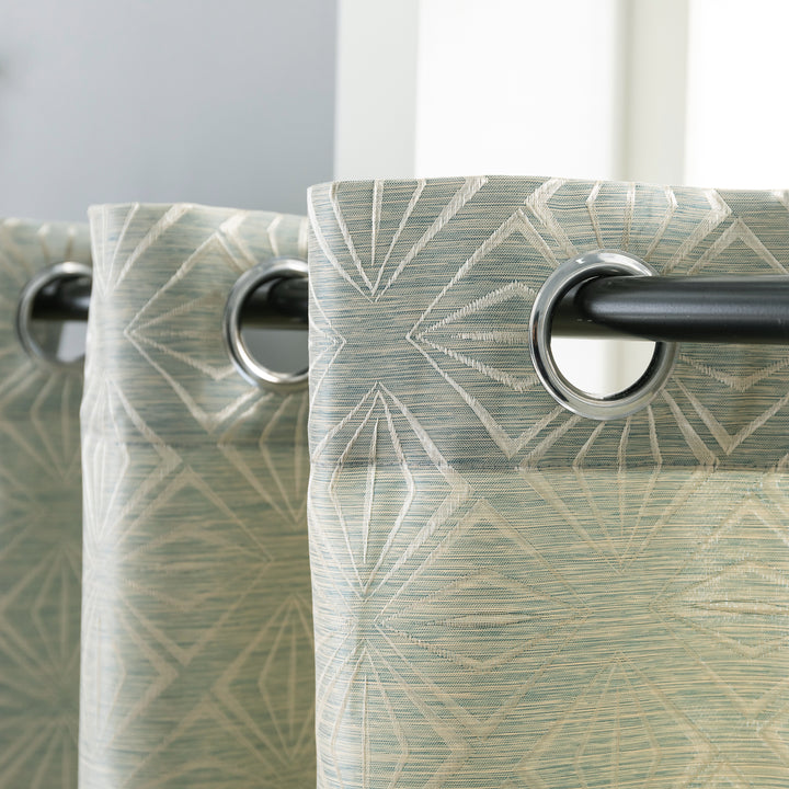 TENDA JACQUARD VERDE SEMI OSCURANTE FANTASIA A ROMBI 1 PANNELLO 140X145CM
