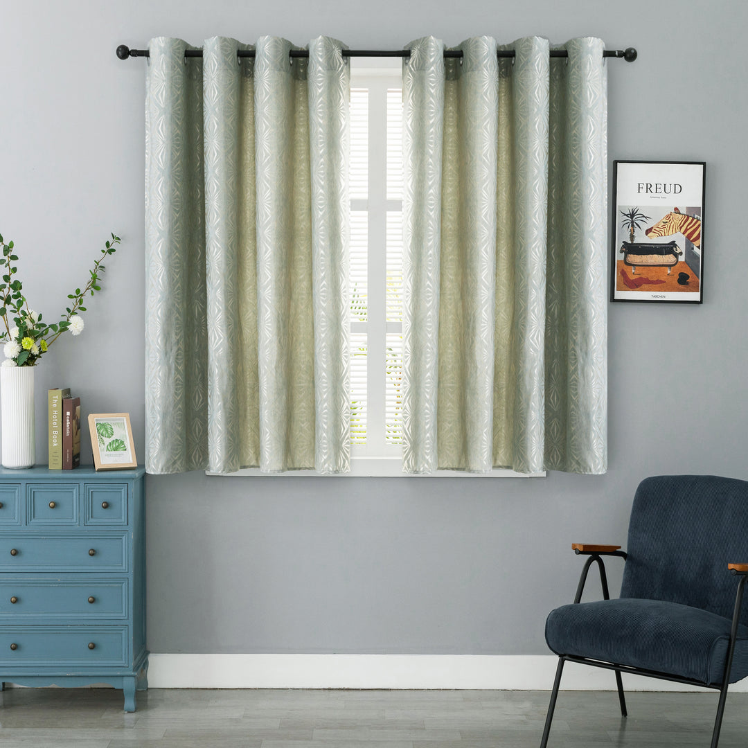 TENDA JACQUARD VERDE SEMI OSCURANTE FANTASIA A ROMBI 1 PANNELLO 140X145CM