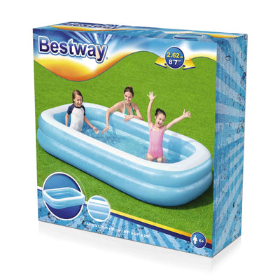 BW54006 PISCINA FAMILY RETTANGOLARE A 2 ANELLI 262X175X51CM