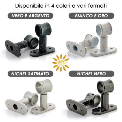 STAFFA CORTA 62MM 2PZ NERO E ARGENTO IN LEGA DI ZINCO