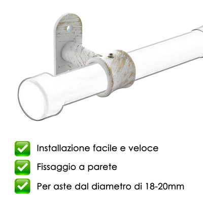 STAFFA CORTA 62MM 2PZ BIANCO E ORO IN LEGA DI ZINCO