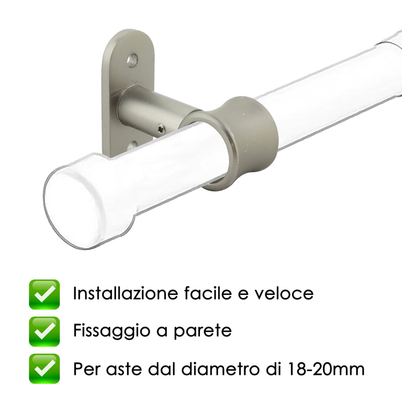 STAFFA CORTA 62MM 2PZ NICHEL SATINATO IN LEGA DI ZINCO