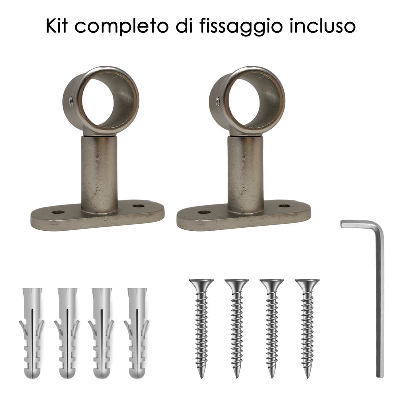 STAFFA CORTA 62MM 2PZ NICHEL SATINATO IN LEGA DI ZINCO