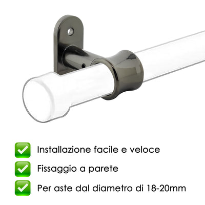 STAFFA CORTA 62MM 2PZ NICHEL NERO IN LEGA DI ZINCO