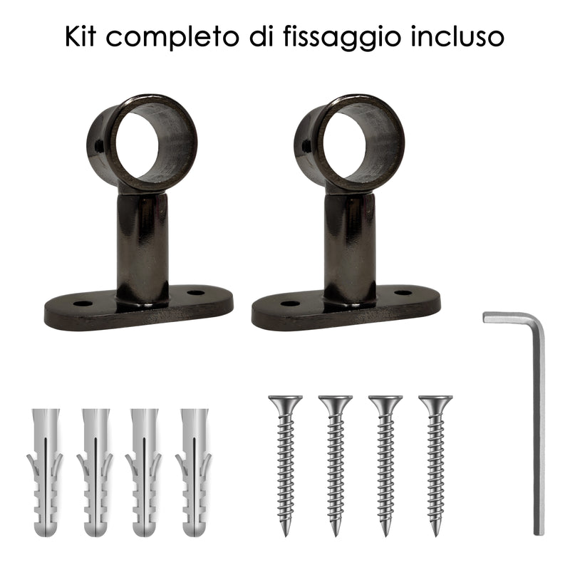 STAFFA CORTA 62MM 2PZ NICHEL NERO IN LEGA DI ZINCO