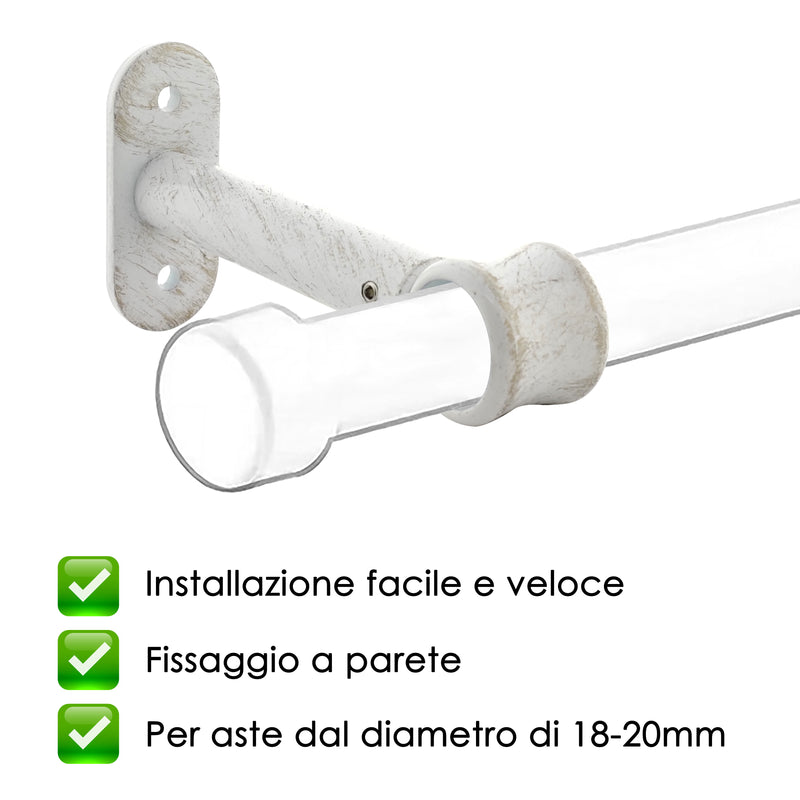 STAFFA MEDIA 115MM 2PZ BIANCO E ORO IN LEGA DI ZINCO