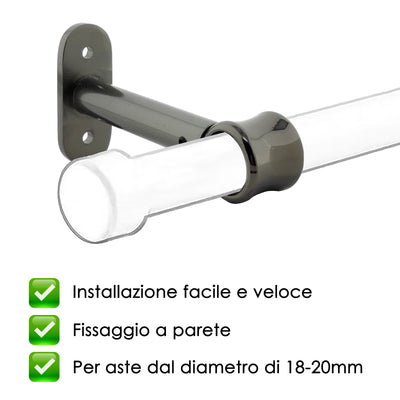 STAFFA MEDIA 115MM 2PZ NICHEL NERO IN LEGA DI ZINCO