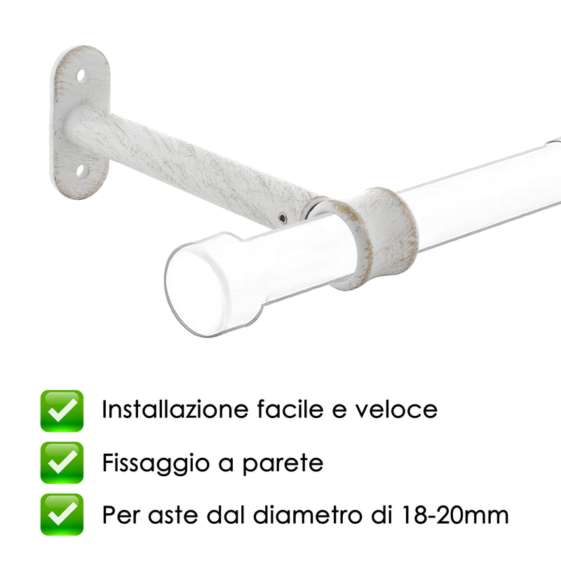 STAFFA LUNGA 165MM 2PZ BIANCO E ORO IN LEGA DI ZINCO