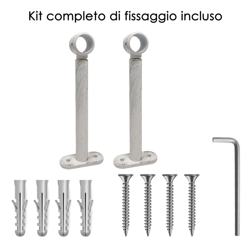 STAFFA LUNGA 165MM 2PZ BIANCO E ORO IN LEGA DI ZINCO