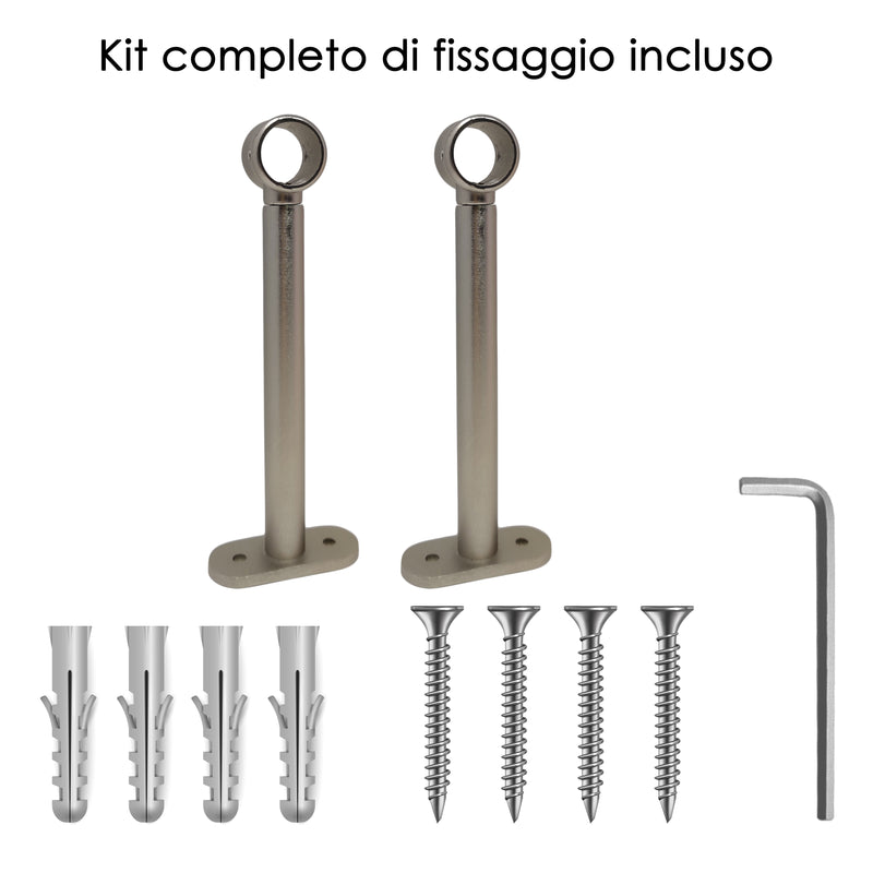 STAFFA LUNGA 165MM 2PZ NICHEL SATINATO IN LEGA DI ZINCO