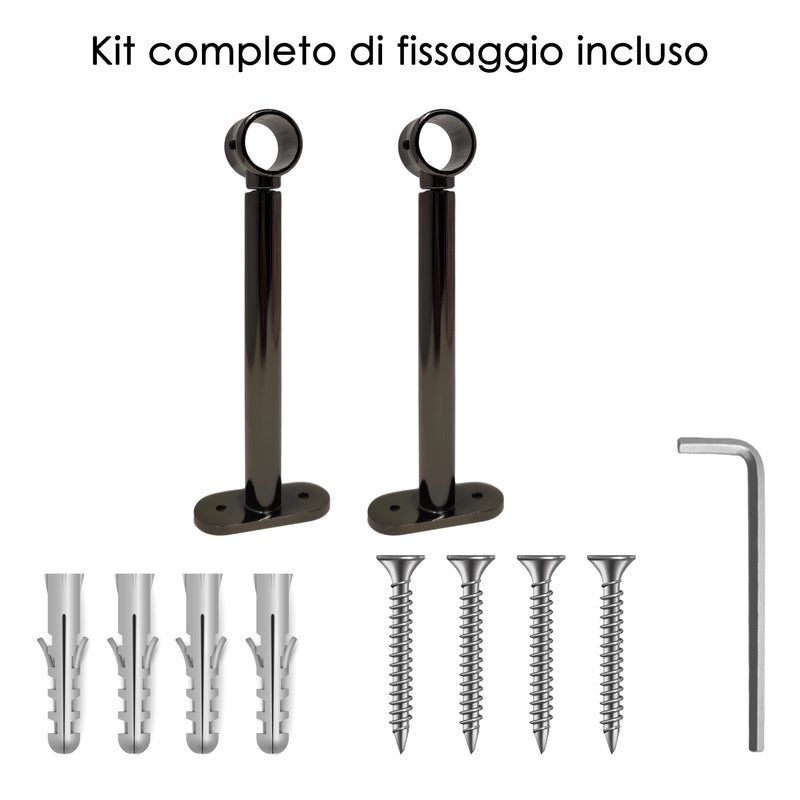 STAFFA LUNGA 165MM 2PZ NICHEL NERO IN LEGA DI ZINCO