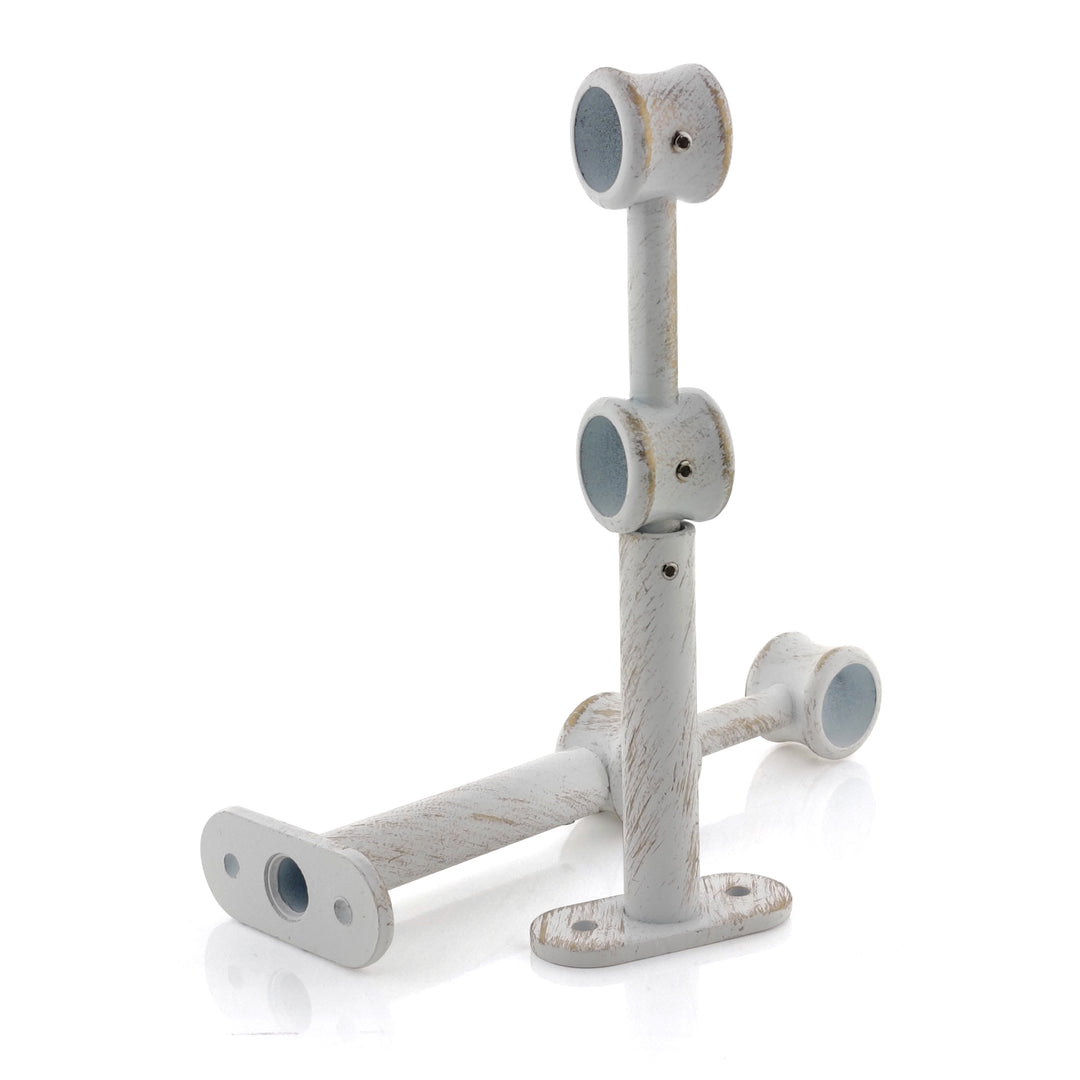 STAFFA DOPPIA 175MM 2PZ BIANCO E ORO IN LEGA DI ZINCO