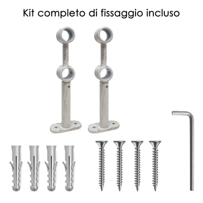 STAFFA DOPPIA 175MM 2PZ BIANCO E ORO IN LEGA DI ZINCO