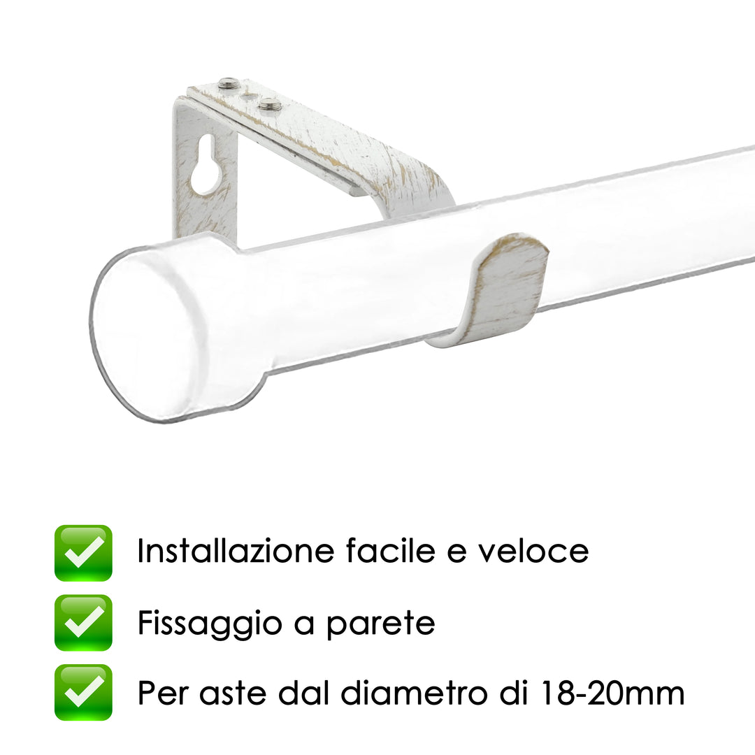 STAFFA APERTA 110MM 2PZ BIANCO E ORO IN FERRO