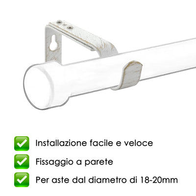 STAFFA APERTA 110MM 2PZ BIANCO E ORO IN FERRO