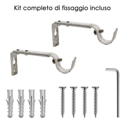 STAFFA APERTA 110MM 2PZ BIANCO E ORO IN FERRO