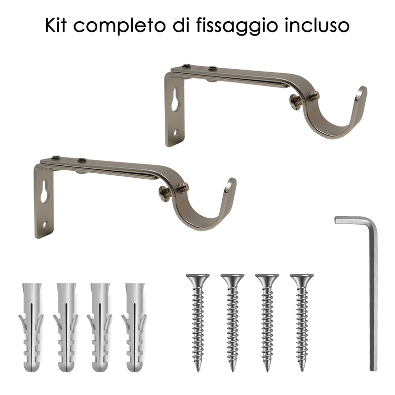 STAFFA APERTA 110MM 2PZ NICHEL SATINATO IN FERRO