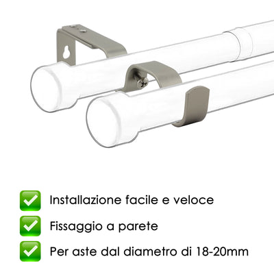 STAFFA APERTA DOPPIA 165MM 2PZ NICHEL SATINATO IN FERRO