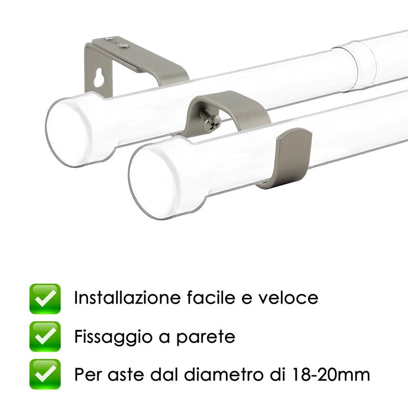 STAFFA APERTA DOPPIA 165MM 2PZ NICHEL SATINATO IN FERRO