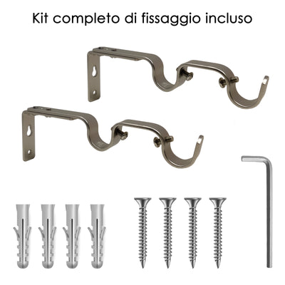 STAFFA APERTA DOPPIA 165MM 2PZ NICHEL SATINATO IN FERRO