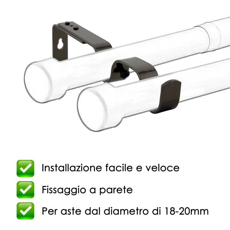 STAFFA APERTA DOPPIA 165MM 2PZ NICHEL NERO IN FERRO