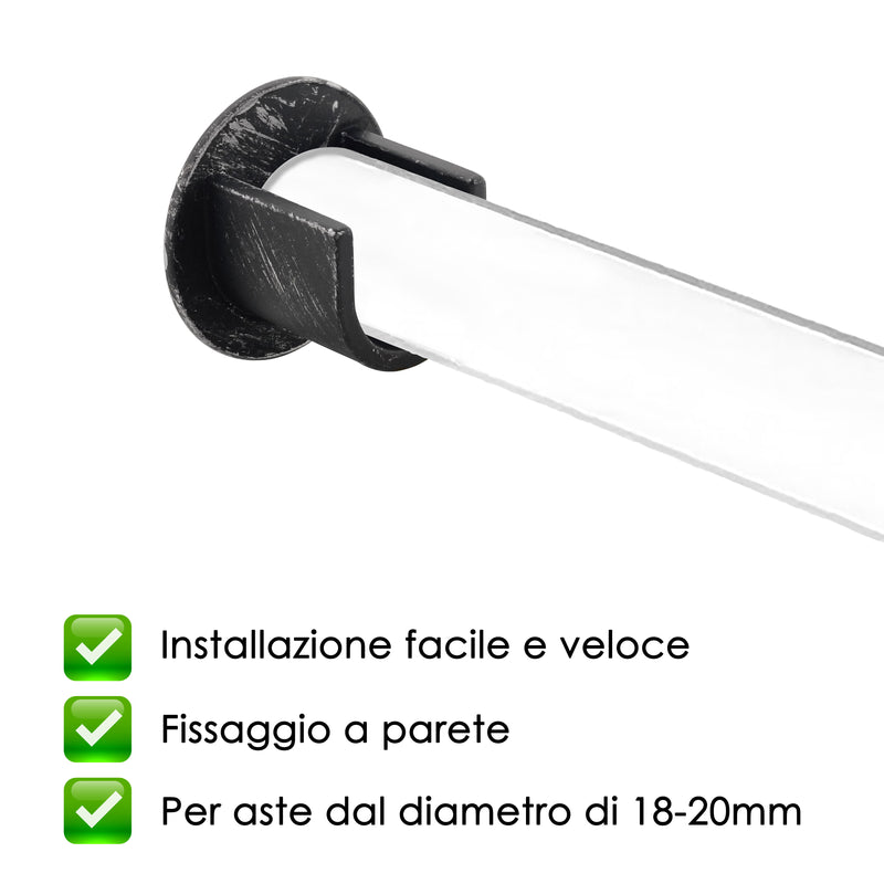 STAFFA ROSETTA 26MM 2PZ NERO E ARGENTO IN LEGA DI ZINCO