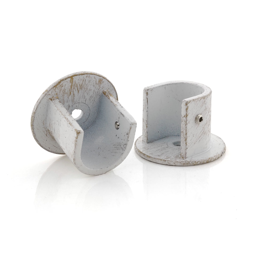 STAFFA ROSETTA 26MM 2PZ BIANCO E ORO IN LEGA DI ZINCO