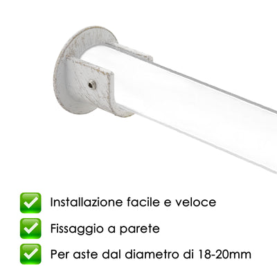 STAFFA ROSETTA 26MM 2PZ BIANCO E ORO IN LEGA DI ZINCO