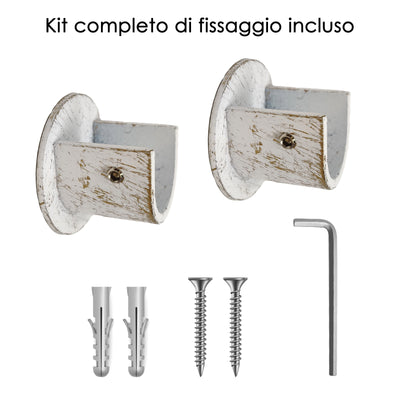 STAFFA ROSETTA 26MM 2PZ BIANCO E ORO IN LEGA DI ZINCO