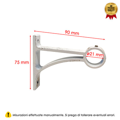 STAFFA TRIANGOLARE 90MM 2PZ BIANCO E ORO IN ALLUMINIO