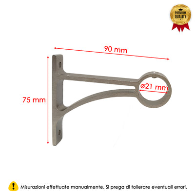 STAFFA TRIANGOLARE 90MM 2PZ NICHEL SATINATO IN ALLUMINIO