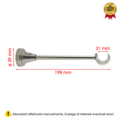 STAFFA APERTA 198MM 2PZ NICHEL SATINATO IN ALLUMINIO