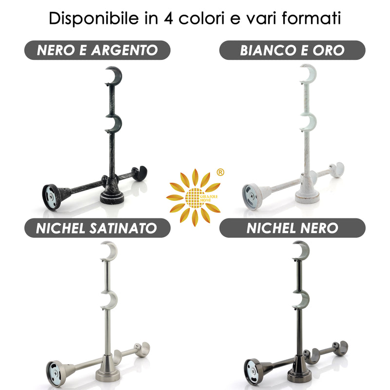 STAFFA APERTA DOPPIA 218MM 2PZ BIANCO E ORO IN ALLUMINIO