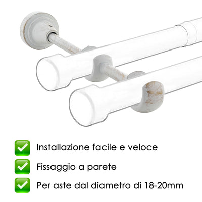 STAFFA APERTA DOPPIA 218MM 2PZ BIANCO E ORO IN ALLUMINIO