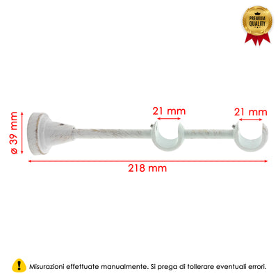 STAFFA APERTA DOPPIA 218MM 2PZ BIANCO E ORO IN ALLUMINIO