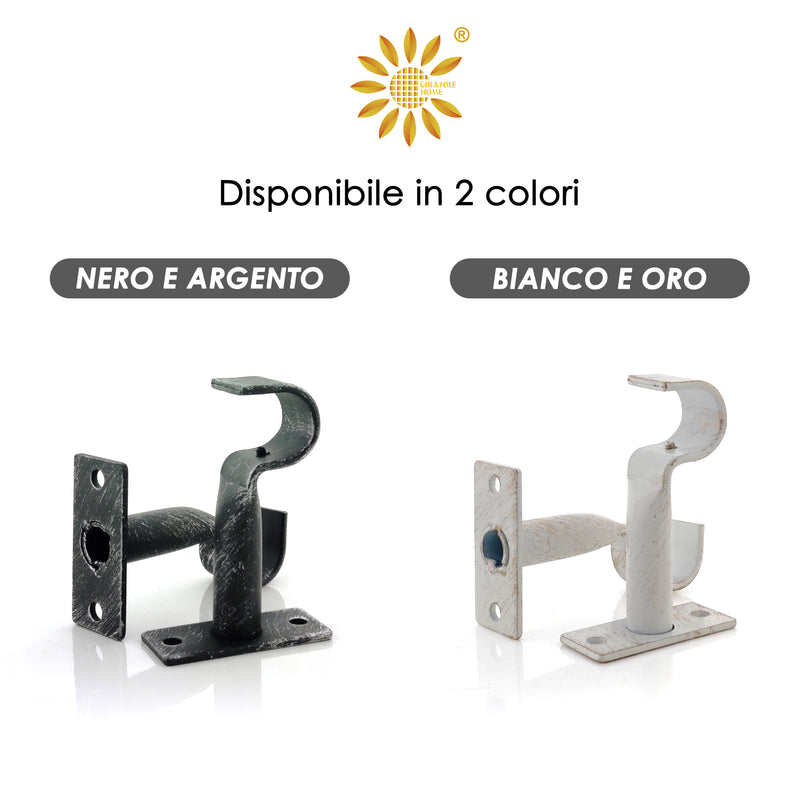 STAFFA APERTA 90MM 2PZ BIANCO E ORO IN FERRO