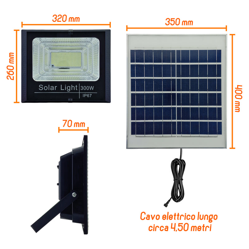 FARO SOLARE A LED 300W