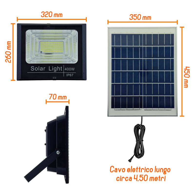 FARO SOLARE A LED 400W