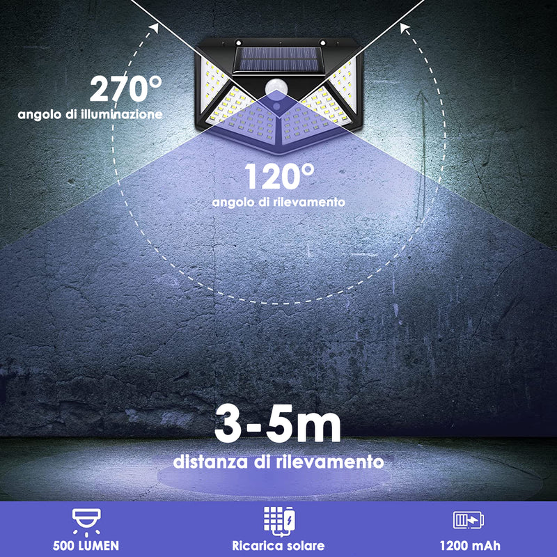 LAMPADA SOLARE A 4 FACCE L100