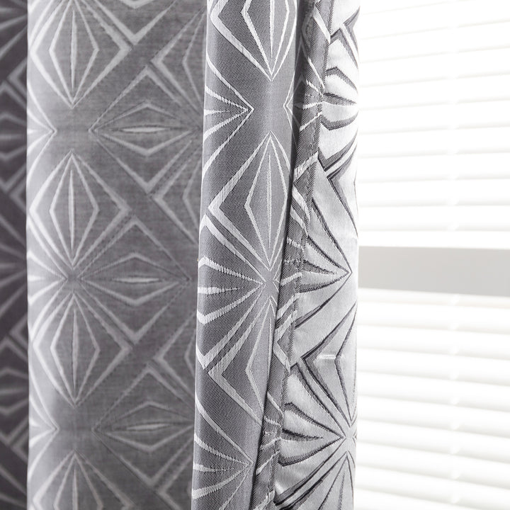 TENDA JACQUARD NERA SEMI OSCURANTE FANTASIA A ROMBI 1 PANNELLO 140X145CM