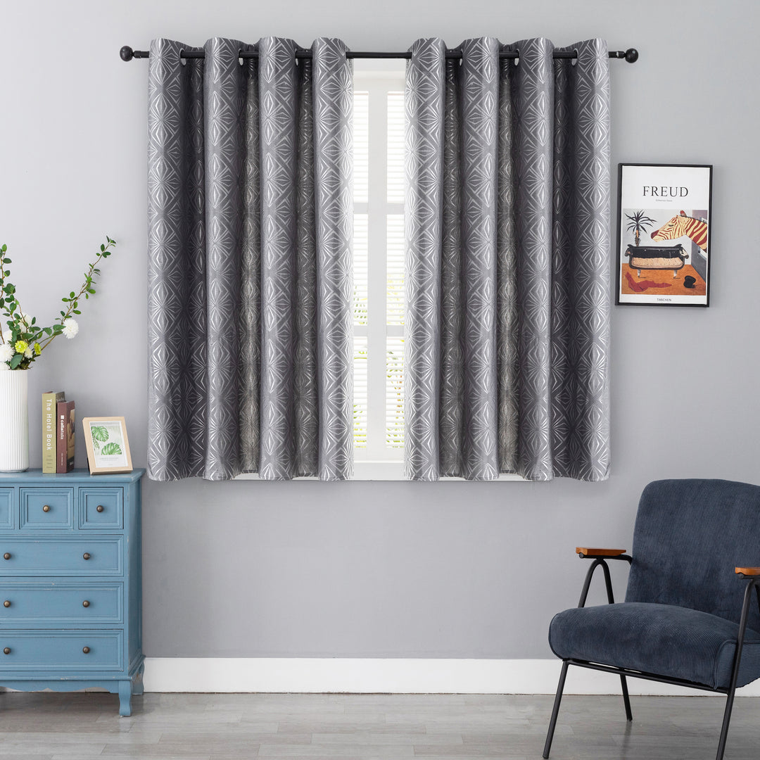 TENDA JACQUARD NERA SEMI OSCURANTE FANTASIA A ROMBI 1 PANNELLO 140X145CM