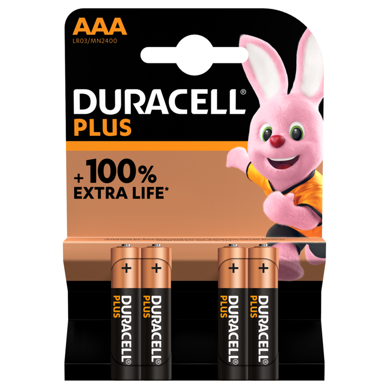 DURACELL PLUS BATTERIA AAA MINI STILO 4PZ