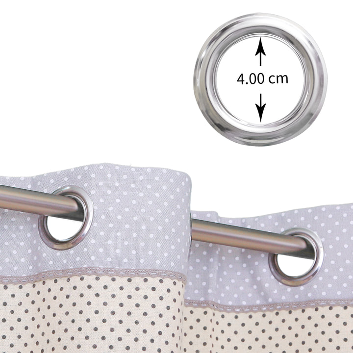 TENDA SHABBY CHIC MISTO COTONE CON FARFALLA IMBOTTITA 1 PANNELLO 140X275CM