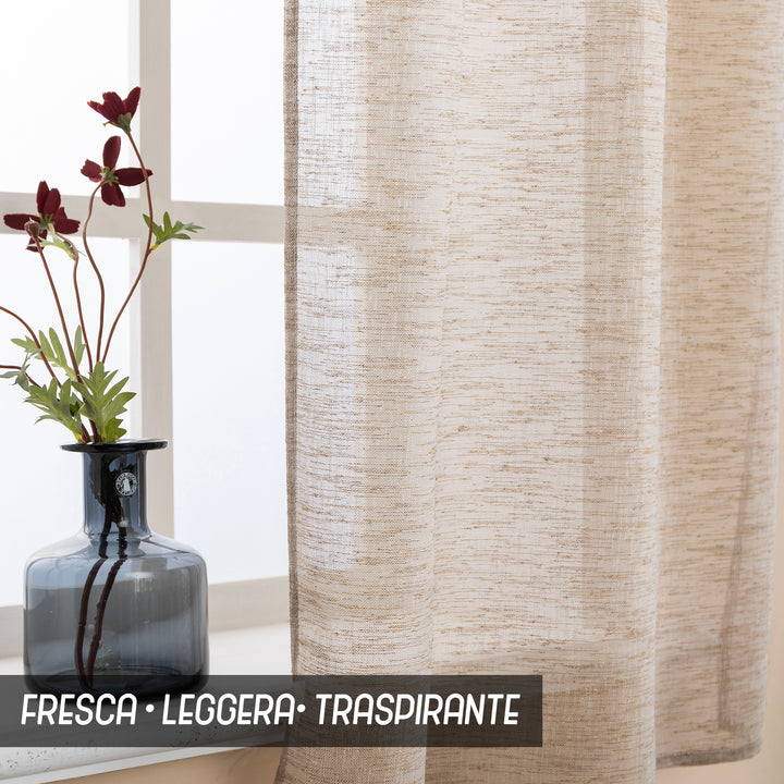 COPPIA TENDE ITACA FILTRANTI SIMIL LINO 2X55X150CM MAGGESE