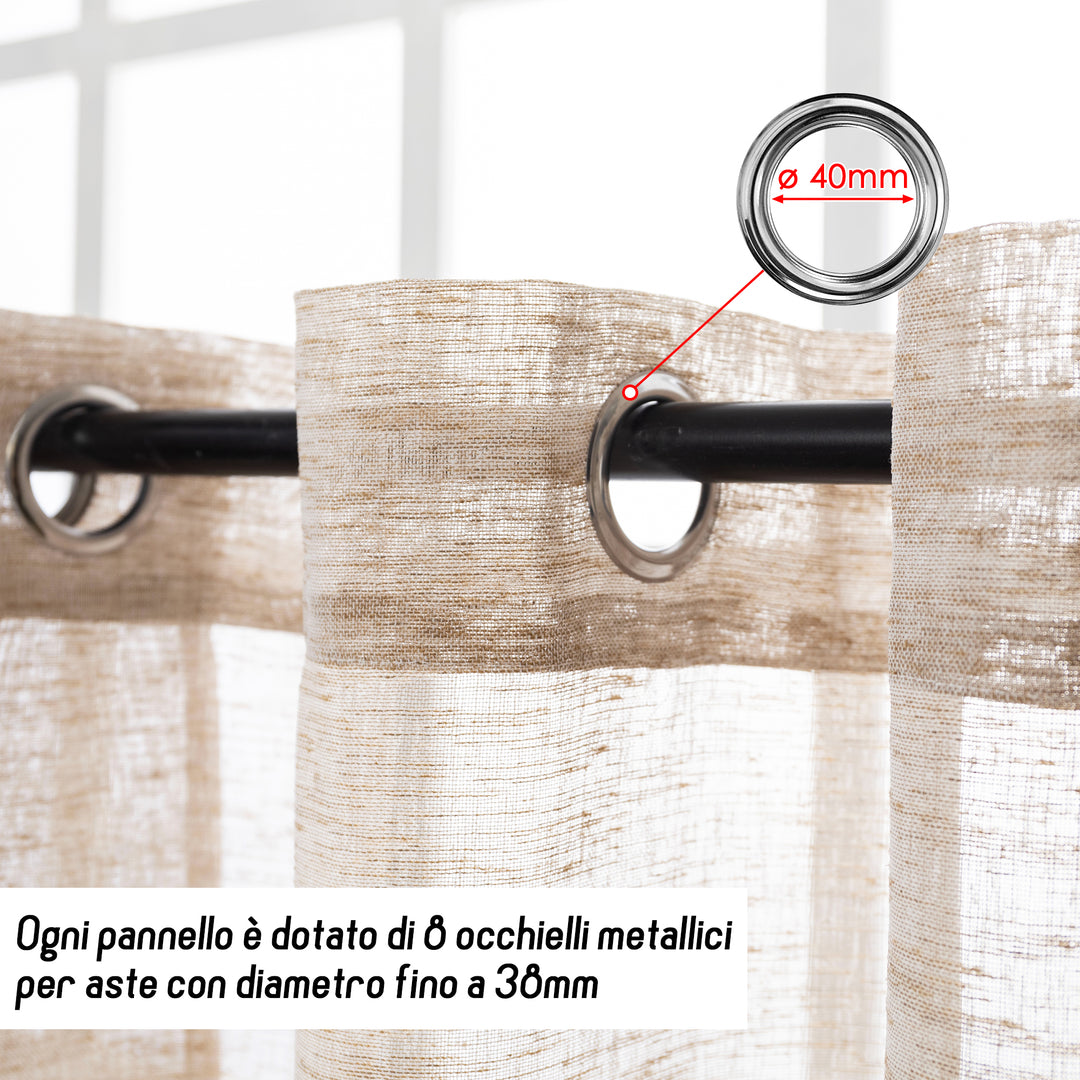 TENDA ITACA FILTRANTE SIMIL LINO 1 PANNELLO 140X290CM MAGGESE