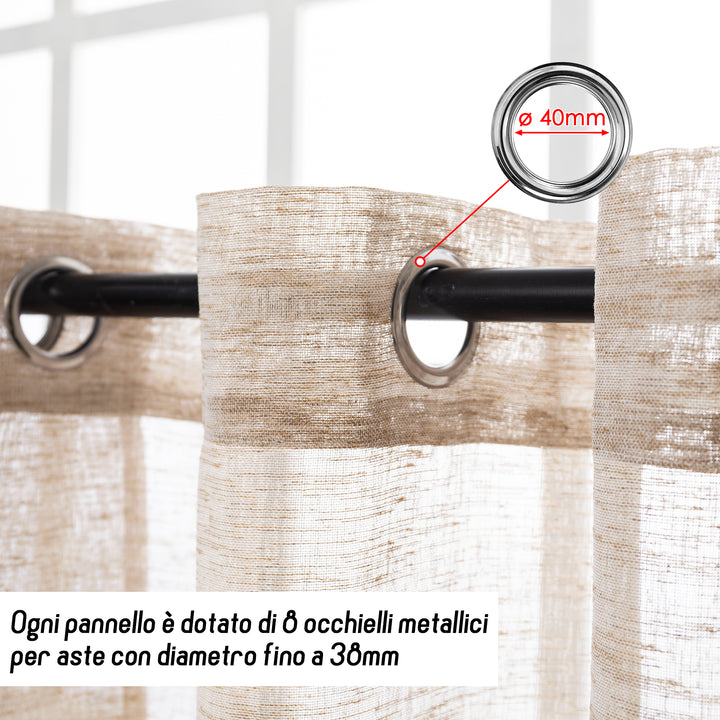 TENDA ITACA FILTRANTE SIMIL LINO 1 PANNELLO 140X150CM MAGGESE